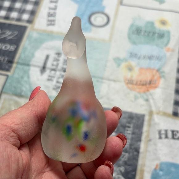 Frosted Glass Swan with Multicolor Accents - Picture 2 of 11